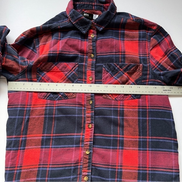 Urban Outfitters BDG Plaid Flannel Shirt Button Down Casual Shirt Top Sz S - Picture 9 of 15